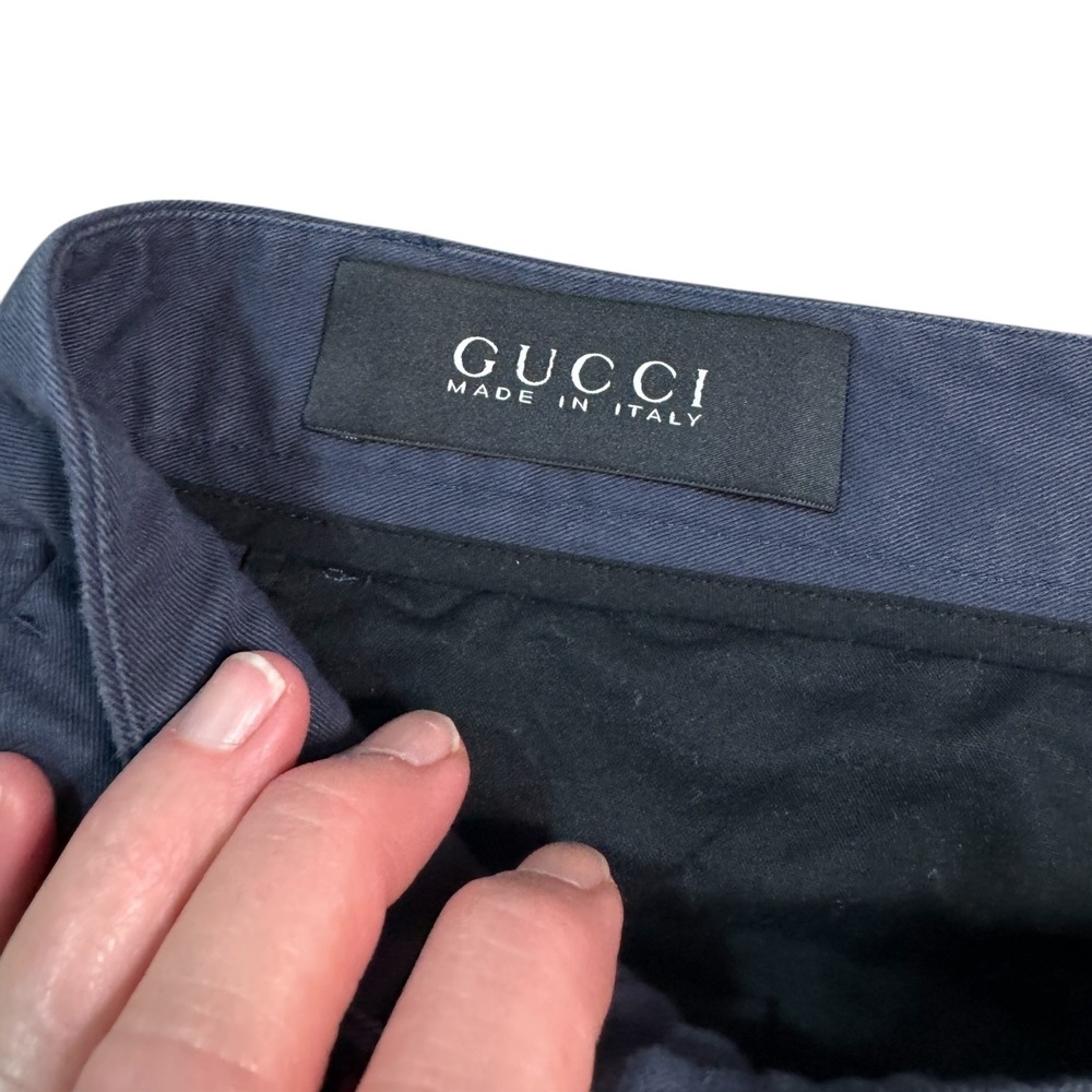 Gucci Men Navy Blue Cotton Tailored Dress Pants Made in‎ Italy Size 50 - Picture 6 of 12